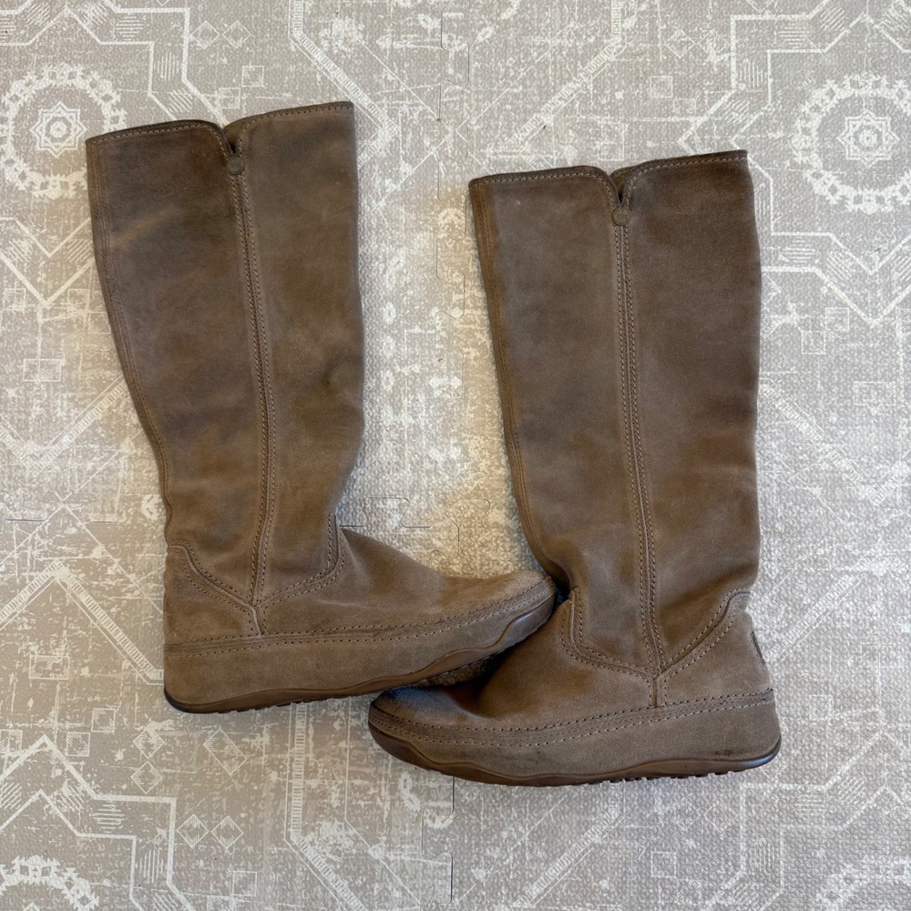 FitFlop Mukluk Tall Suede Boots‎ Womens 8 Taupe